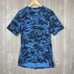 NIKE Basketball Athletic Blue Pattern Tee T-Shirt Shirt Top‎ Mens Sz Medium